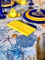 Exclusief gestempeld tafelkleed met maritieme koraalbanken