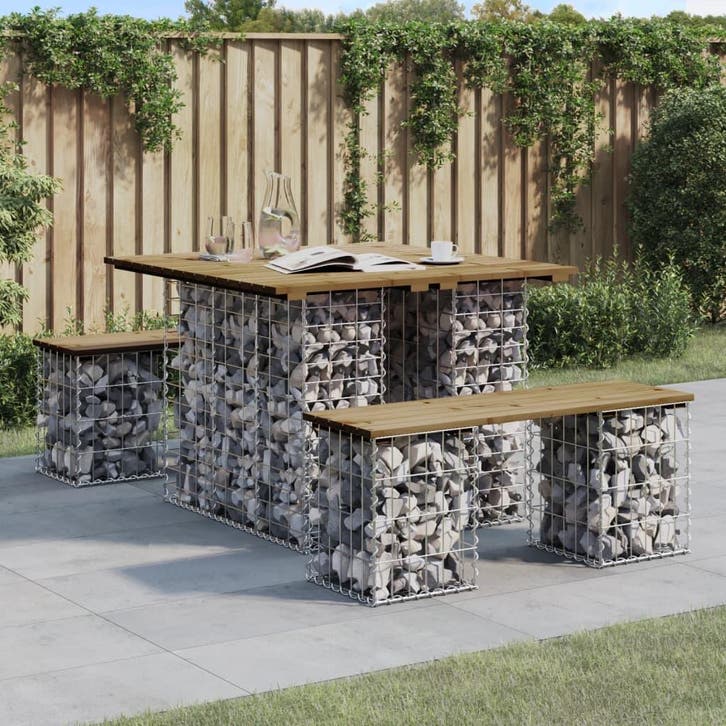 vidaXL Tuintafel schanskorfontwerp 100x102x72 cm, Jardin & Terrasse, Tables de jardin, Envoi