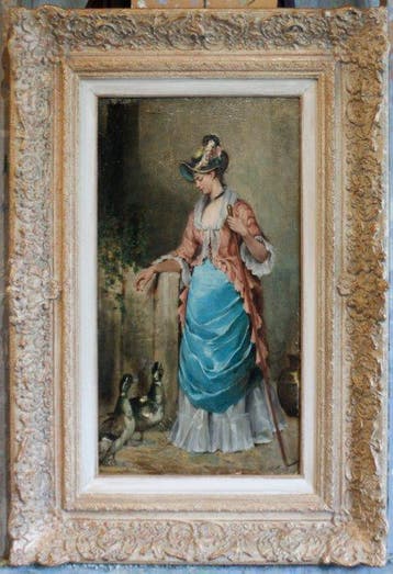 Lucile Doux (1821–1896) - Lady feeding the ducks