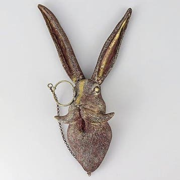 sculptuur, Gentleman Rabbit Wall Mount – Artistic Resin Wall