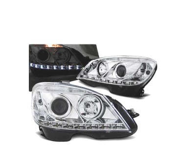 Phares Diurnes Pour Mercedes W204 07-10 Chromé, Verzenden