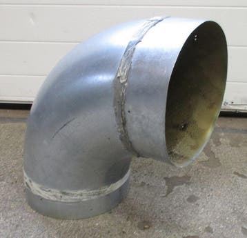 Afzuigkap bocht ø25cm, 90 graden