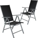 tectake Opvouwbare aluminium tuinstoelen - antraciet / zwart, Tuin en Terras, Verzenden, Nieuw