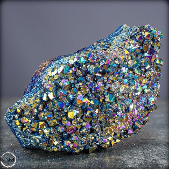 Spectakel van het Licht: Aura-Amethyst Druse in, Verzamelen, Mineralen en Fossielen