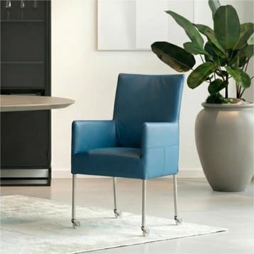 Set van 10 Leren eetkamerstoelen Spark - Toledo Turquoise, Huis en Inrichting, Stoelen, Ophalen of Verzenden, Nieuw, Leer