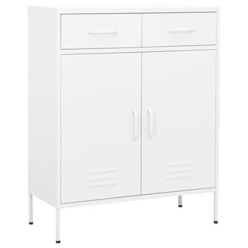 vidaXL Opbergkast 80x35x101,5 cm staal wit, Huis en Inrichting, Verzenden, Nieuw