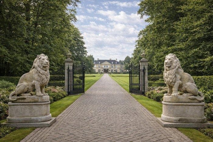 Beeld, FREE SHIPPING XXL Gate Keepers - Lions - 180 cm -, Antiquités & Art, Curiosités & Brocante