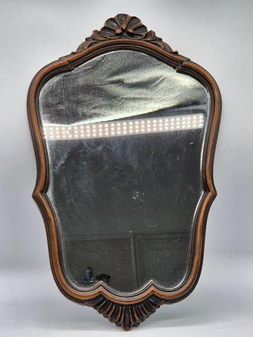 Miroir- Miroir mural vintage – cadre en bois avec des, Antiquités & Art, Curiosités & Brocante