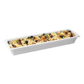 Gastronorm bak wit melamine | 2/4 GN | 32,5x17,6x6,5(h)cm, Verzenden