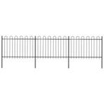 vidaXL Tuinhek met ringtop staal 537x120 cm zwart, Tuin en Terras, Verzenden, Nieuw