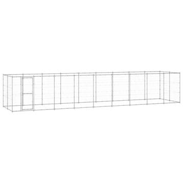 vidaXL Hondenkennel 21,78 m² gegalvaniseerd staal, Verzenden, Nieuw