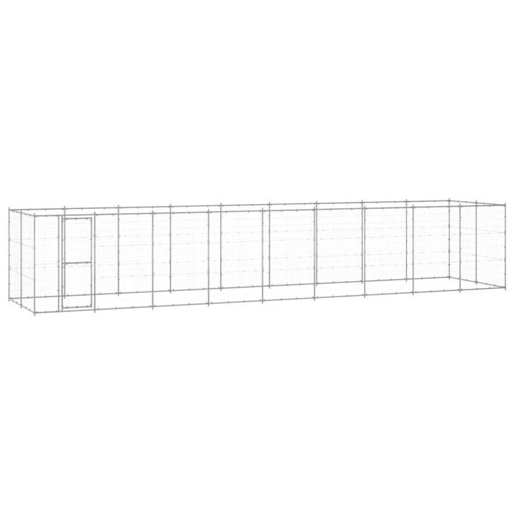 vidaXL Hondenkennel 21,78 m² gegalvaniseerd staal, Dieren en Toebehoren, Hondenbenches, Nieuw, Verzenden