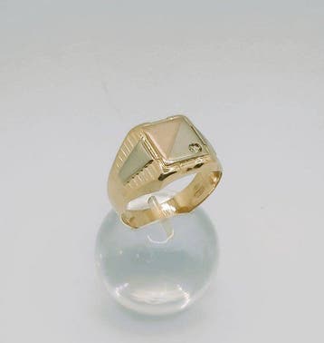 Ring - 18 karaat Geel goud Diamant (Natuurlijk), Handtassen en Accessoires, Ringen, Nieuw