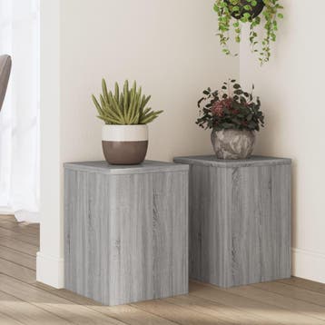 vidaXL Plantenstand 2 st Grijs Sonoma 25 x 25 x 35 cm, Verzenden, Nieuw