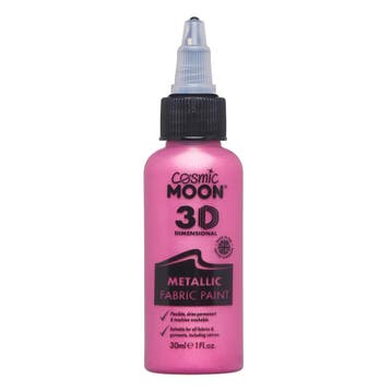 Cosmic Moon Metallic Fabric Paint Pink 30ml, Verzenden