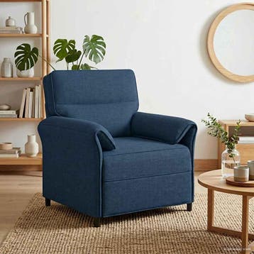 vidaXL 1-Zits bank / zetel Blauw 88 x 83 x 95 cm Stof, Verzenden, Nieuw