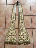 stola pastoraal religieus - Zijde, Goud, orfroi - 1850-1900, Antiek en Kunst