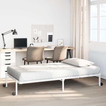 vidaXL Bedframe zonder matras opvouwbaar 90x200 cm staal wit, Huis en Inrichting, Verzenden, Nieuw