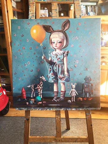 Bondero - Girl with a yellow balloon