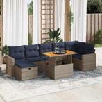 vidaXL 8-delige Loungeset met kussens poly rattan acacia, Verzenden, Loungeset