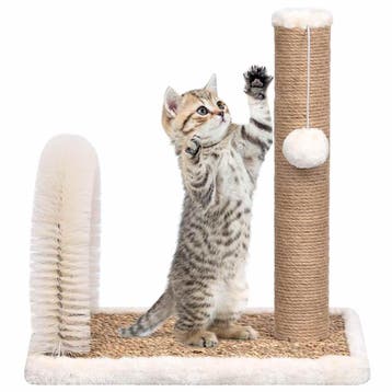 vidaXL Kattenkrabpaal met borstelboog en krabpaal, Verzenden
