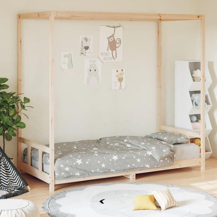 vidaXL Kinderbedframe 90x200 cm massief grenenhout, Kinderen en Baby's, Kinderkamer | Bedden, Nieuw, Verzenden