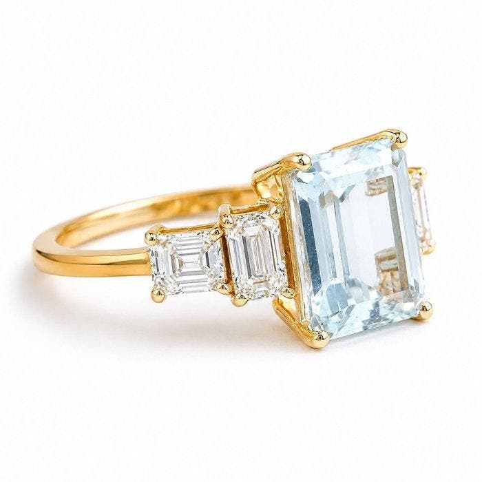 Zonder minimumprijs - Ring - 14 karaat Geel goud - 1.89ct., Handtassen en Accessoires, Ringen