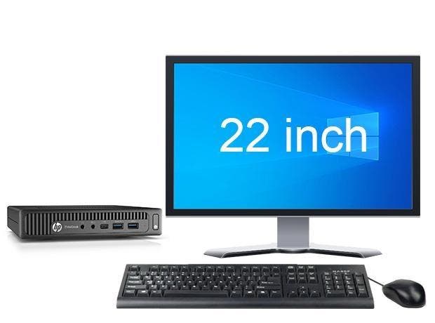 HP EliteDesk 800 G2 Mini i5 6e Gen + 22” Monitor + 2 jaar, Computers en Software, Desktop Pc's, Ophalen of Verzenden