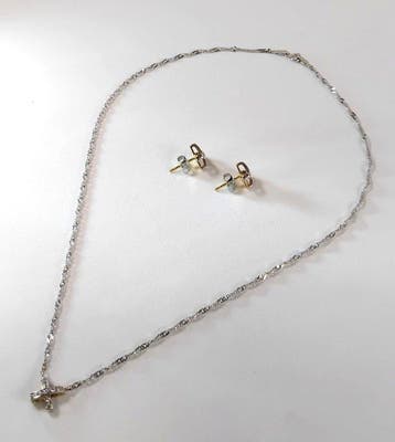Collier avec pendentif - 18 carats Or jaune, Or blanc -