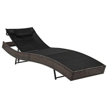 Transat rotin marron, 4 positions - Seconde chance -40%, Tuin en Terras, Verzenden, Nieuw