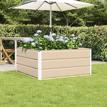 vidaXL Plantenbak Ivoor 100 x 100 x 45 cm Staal, Verzenden
