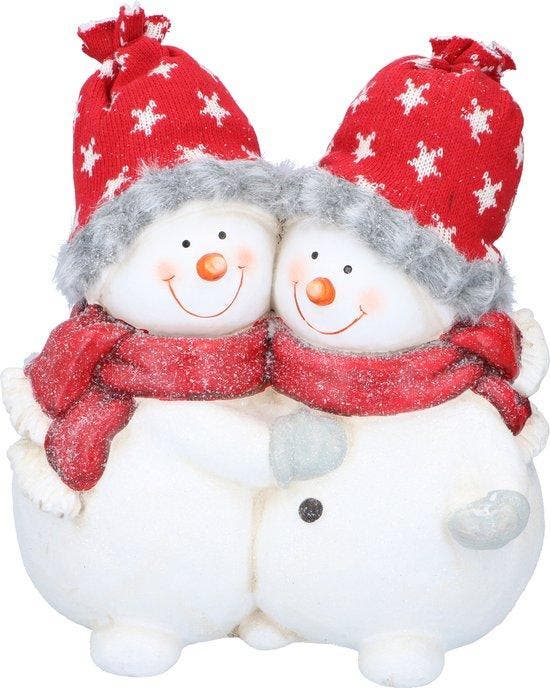 2dekans | Christmas Gifts Kerst Beeld Sneeuwpoppenpaar -, Diversen, Kerst, Ophalen of Verzenden