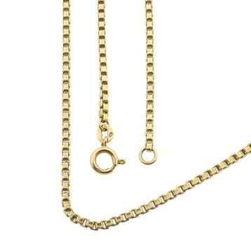 Gouden Venetiaanse schakelketting, Handtassen en Accessoires, Kettingen, Ophalen of Verzenden, Gebruikt, Goud, Goud