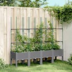 vidaXL Plantenbak met latwerk 160x40x142,5 cm polypropeen, Verzenden, Nieuw