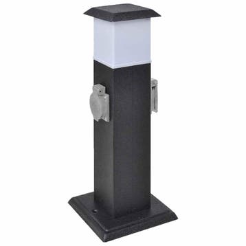 vidaXL Buitenstopcontact op zuil met lamp (zwart), Bricolage & Construction, Électricité & Câbles, Verzenden