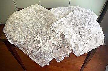 Broderie (4) - 280 cm - 160 cm - Dentelles de Burano, Antiquités & Art, Tapis & Textile