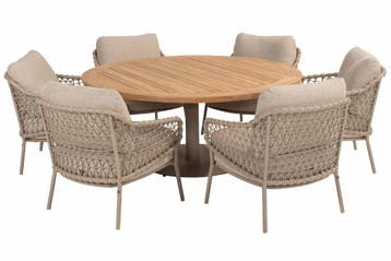 4 Seasons Outdoor Sardinia low dining tuinset latte met Saba, Nieuw