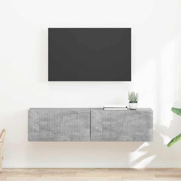 vidaXL TV Wandkast 2 st Betongrijs Bewerkt hout, Verzenden