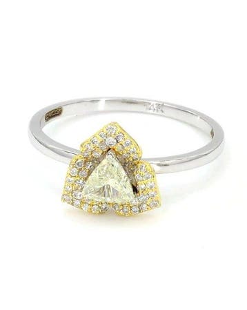 Bague tendance - 14 carats Or blanc - 0.42ct. tw. Diamant, Bijoux, Sacs & Beauté