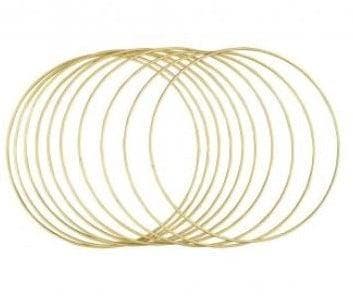 Metalen ring Goud gelakt 25 cm doos 10 stuks