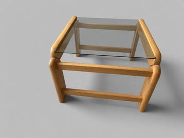 Salontafel - Tafel van eikenhout met gerookt glas uit de