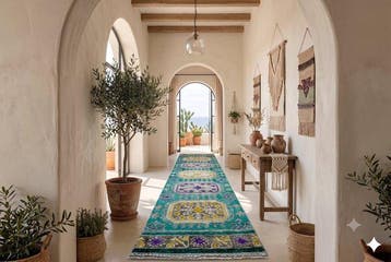 XL vintage Usak - Loper - 390 cm - 85 cm - met certificaat
