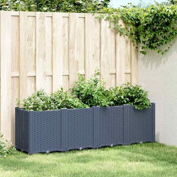 vidaXL Plantenbak 160x40x53 cm polypropeen blauwgrijs, Verzenden, Nieuw