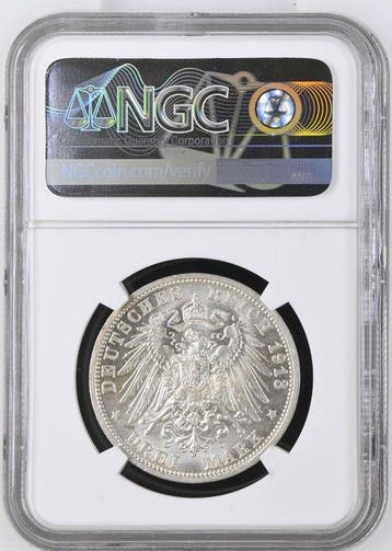 Duitsland, Pruisen Wilhelm II. 3 Mark 1913 - NGC AU58