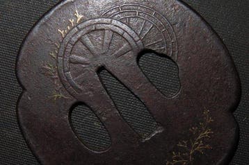 gesmeed ijzer - C6-284 Daito Kuruma Sukashi Tsuba - Japan -, Antiek en Kunst