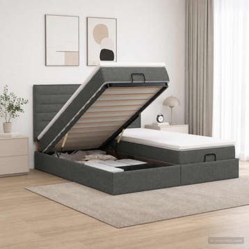 vidaXL Ottoman bed met matras met hoofdeinde 2 st, Verzenden, Nieuw