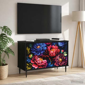 vidaXL Tv-meubel KIEL 69 x 33 x 50,5 cm Zwart eiken Bewerkt, Verzenden, Nieuw