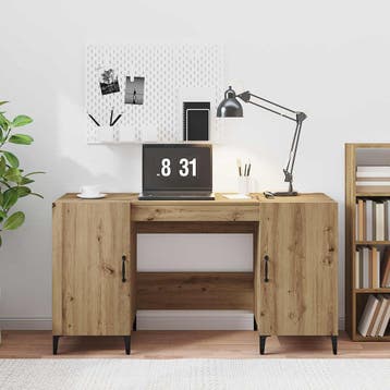 vidaXL Bureau Ambachtelijk Eiken Bewerkt hout 140 x 50 x 75, Verzenden