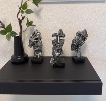 3 pcs Thinker Statues- Inspired by the timeless concept of