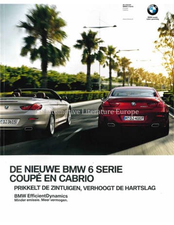 2011 BMW 6 SERIE COUPE | CABRIOLET BROCHURE NEDERLANDS, Nieuw